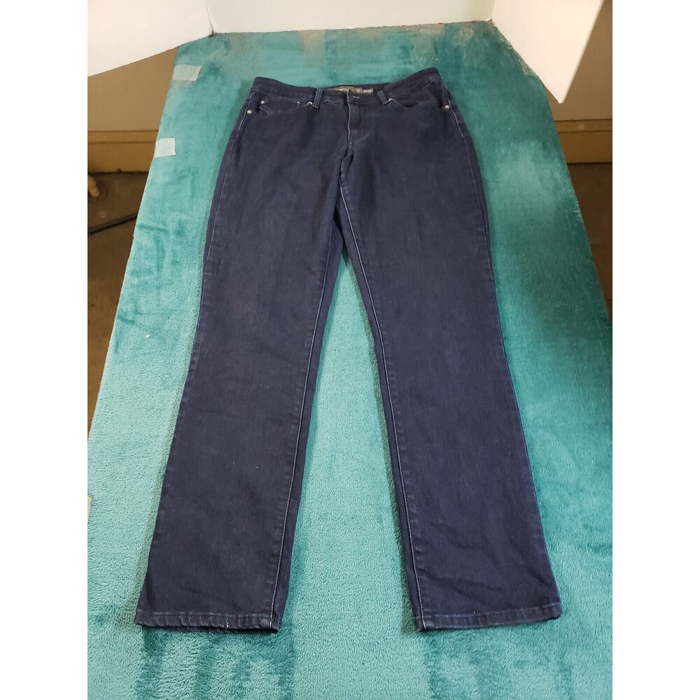 Levis Jeans Sz 10 Womens Blue Pants Stretch Mid Rise Bold Curve Slim Straight